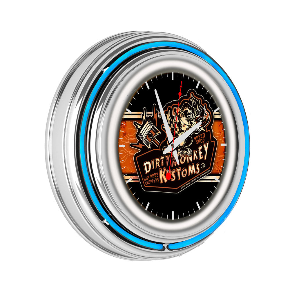 Dirty Monkey Neon Retro Wall Clock