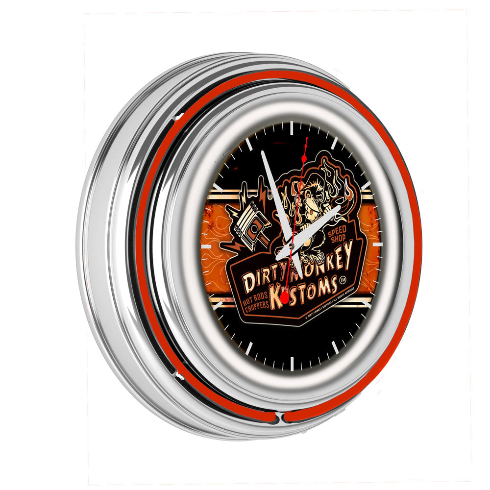 Dirty Monkey Neon Retro Wall Clock