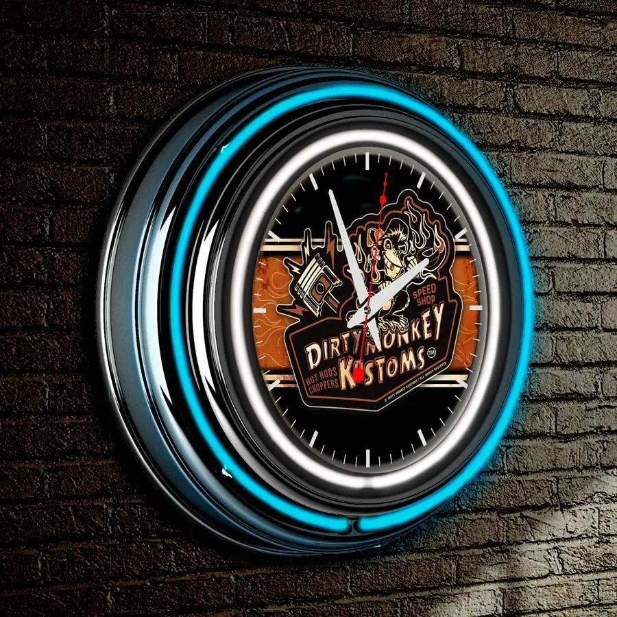 Dirty Monkey Neon Retro Wall Clock