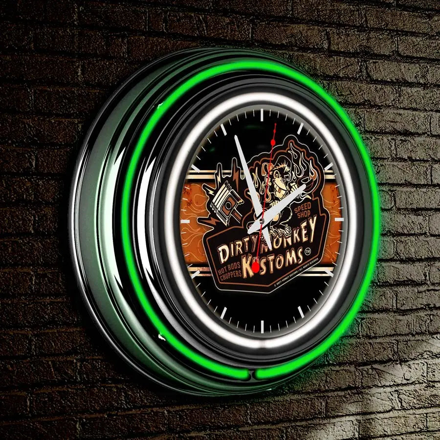 Dirty Monkey Neon Retro Wall Clock