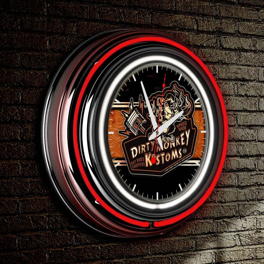Dirty Monkey Neon Retro Wall Clock