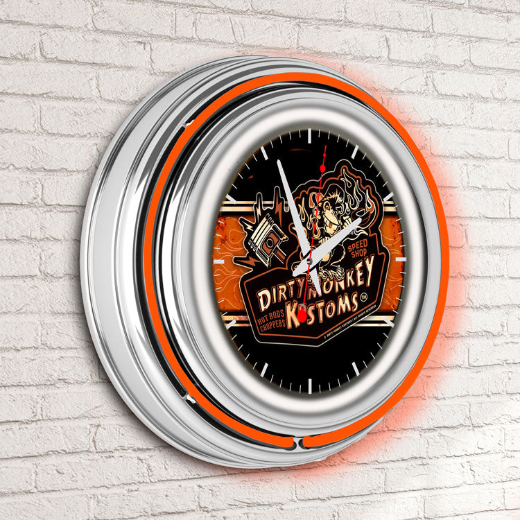 Dirty Monkey Neon Retro Wall Clock