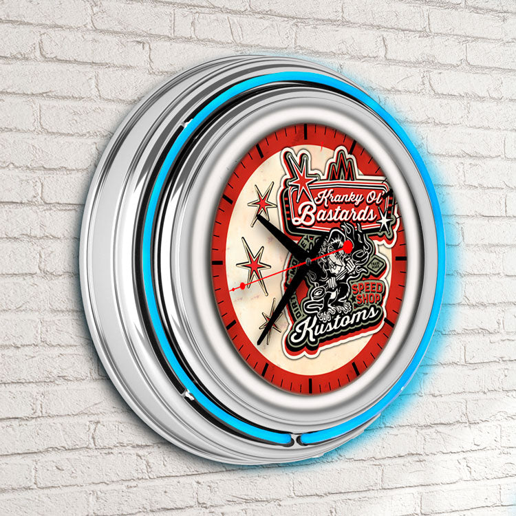 Kranky Ol' Bastards Neon Retro Wall Clock