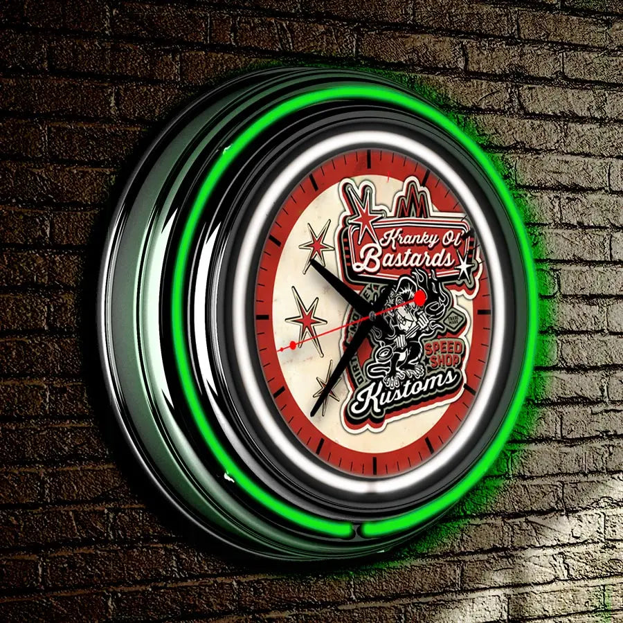 Kranky Ol' Bastards Neon Retro Wall Clock