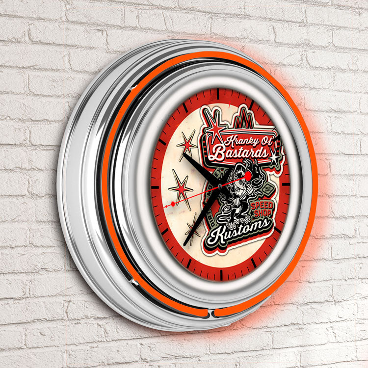 Kranky Ol' Bastards Neon Retro Wall Clock