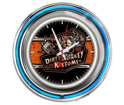 Dirty Monkey Kustoms Neon Retro Wall Clock