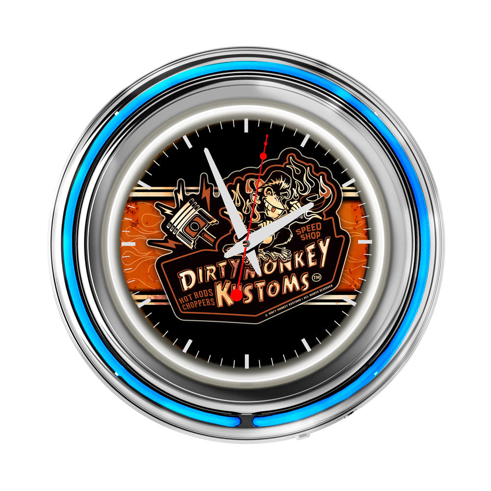 Dirty Monkey Neon Retro Wall Clock