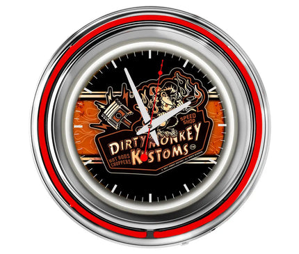 Dirty Monkey Kustoms Neon Retro Wall Clock