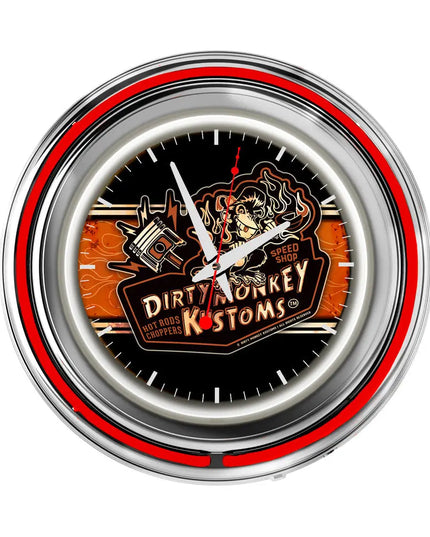 Dirty Monkey Kustoms Neon Retro Wall Clock