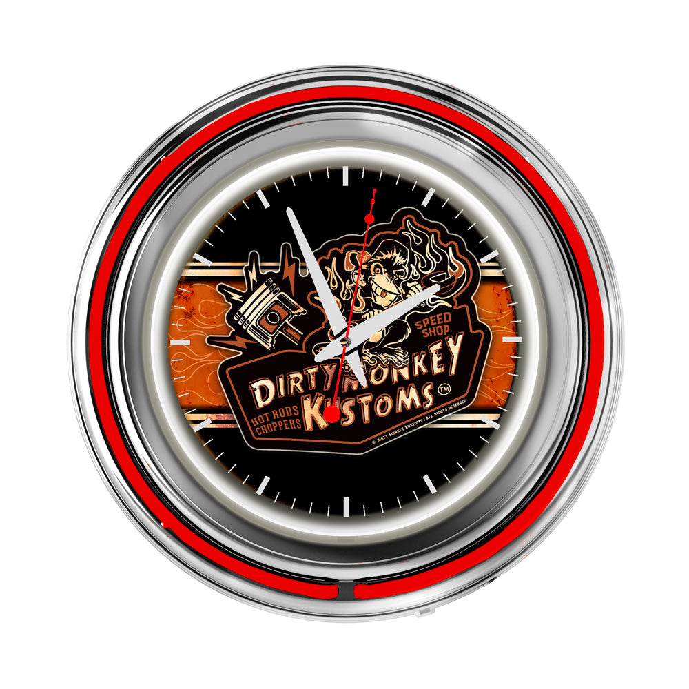 Dirty Monkey Neon Retro Wall Clock