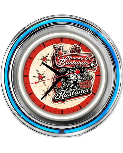 Kranky Old Bastards Neon Retro Wall Clock