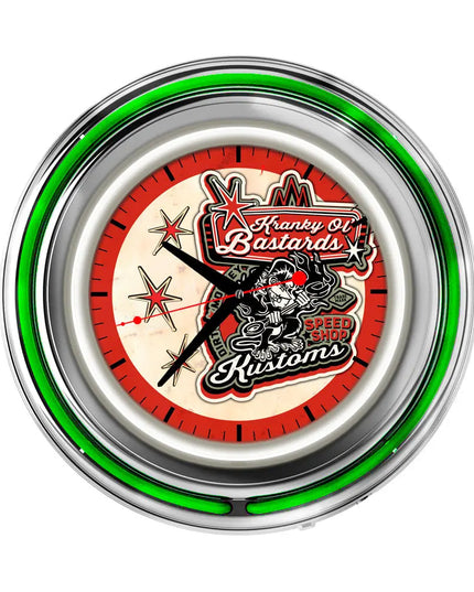 Kranky Old Bastards Neon Retro Wall Clock