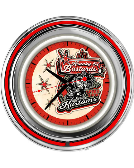 Kranky Old Bastards Neon Retro Wall Clock
