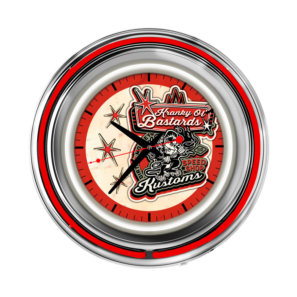 Kranky Ol' Bastards Neon Retro Wall Clock