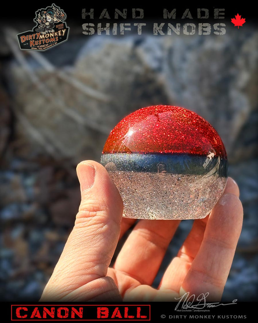 Cannon Ball - Red Metal Flake Shifter Knob - 01