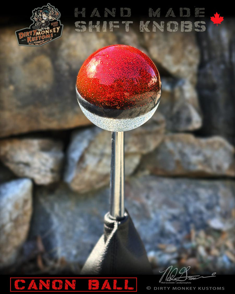 Cannon Ball - Red Metal Flake Shifter Knob - 01