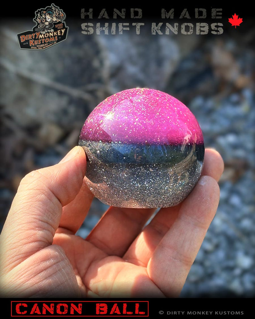 Cannon Ball - Pink Metal Flake Shifter Knob - 02
