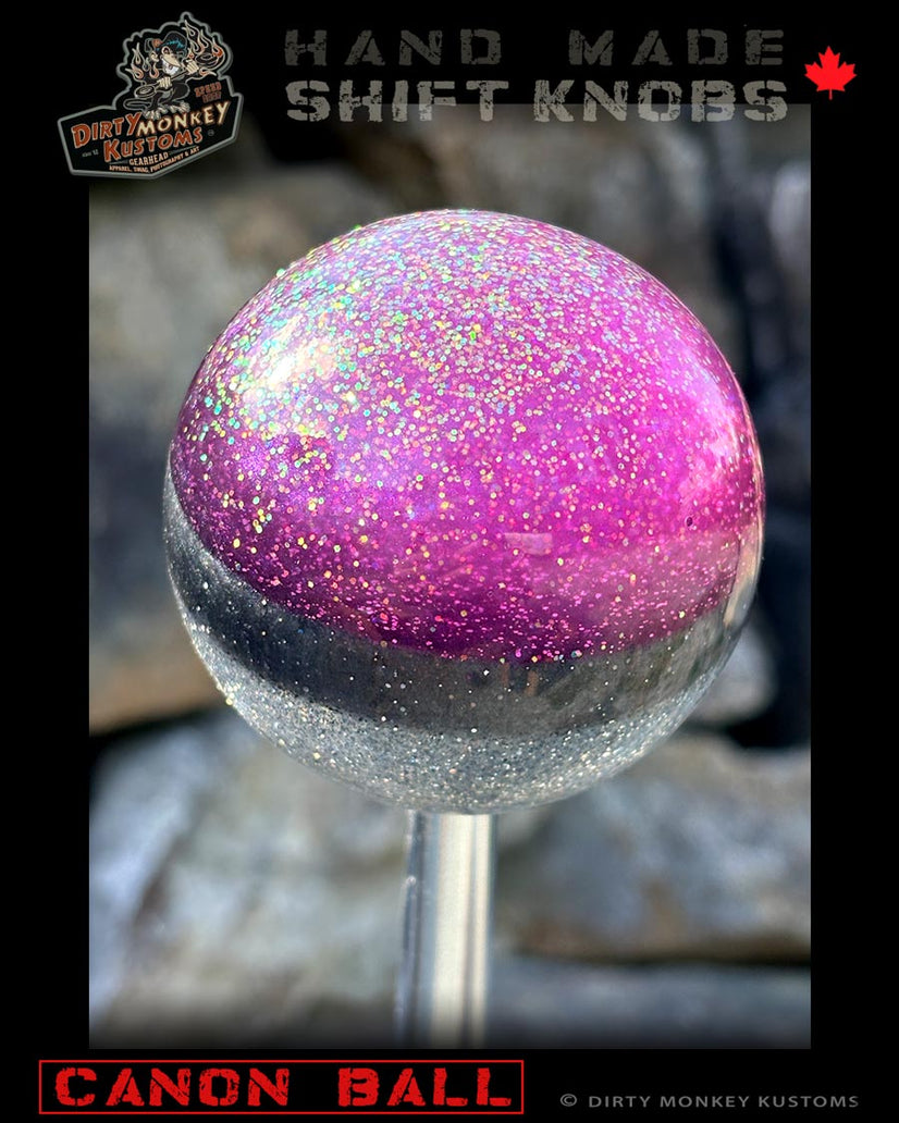 Cannon Ball - Pink Metal Flake Shifter Knob - 02