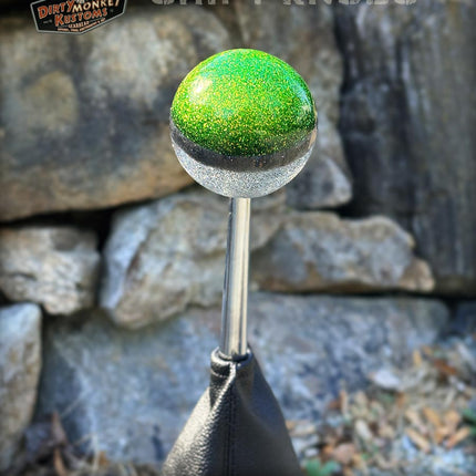 Cannon Ball - Lime Green Metal Flake Shifter Knob - 03