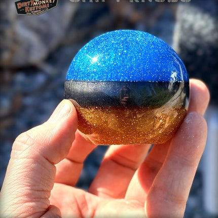 Cannon Ball -Blue Hot Rod Metal Flake Shifter Knob - 05