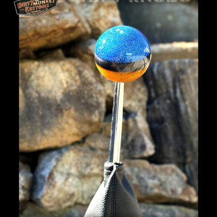 Cannon Ball -Blue Hot Rod Metal Flake Shifter Knob - 05
