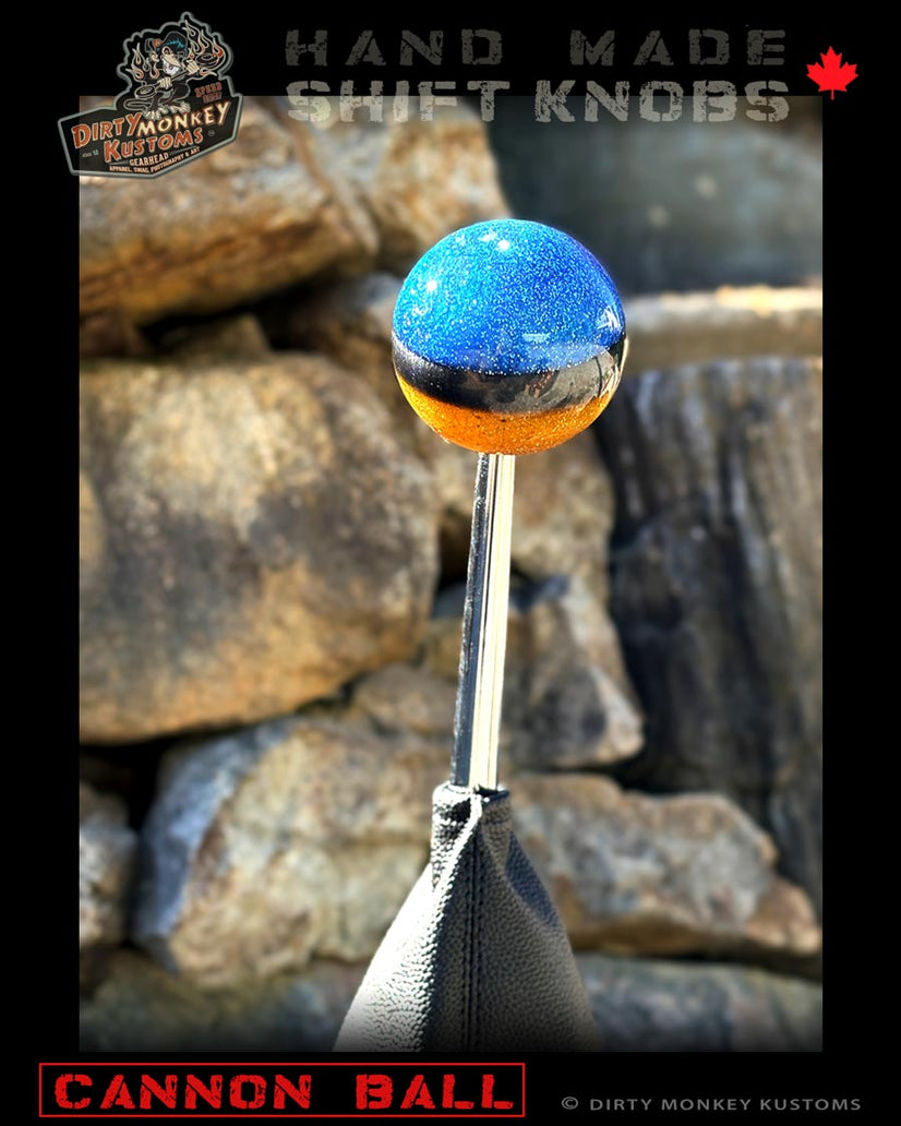 Cannon Ball -Blue Hot Rod Metal Flake Shifter Knob - 05