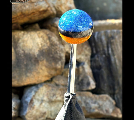 Cannon Ball -Blue Hot Rod Metal Flake Shifter Knob - 04