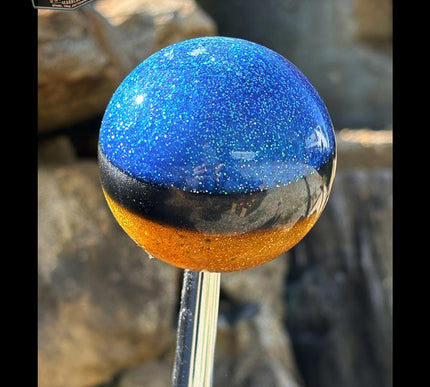 Cannon Ball -Blue Hot Rod Metal Flake Shifter Knob - 04