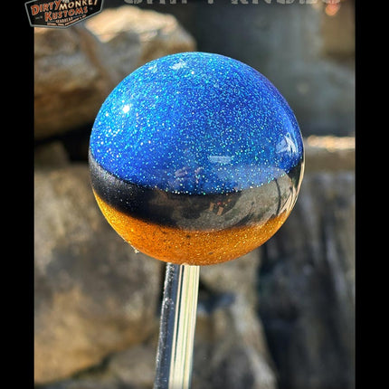 Cannon Ball -Blue Hot Rod Metal Flake Shifter Knob - 05