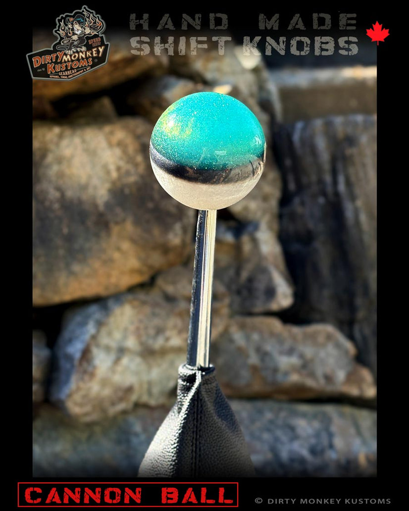 Cannon Ball -Blue Hot Rod Metal Flake Shifter Knob - 06