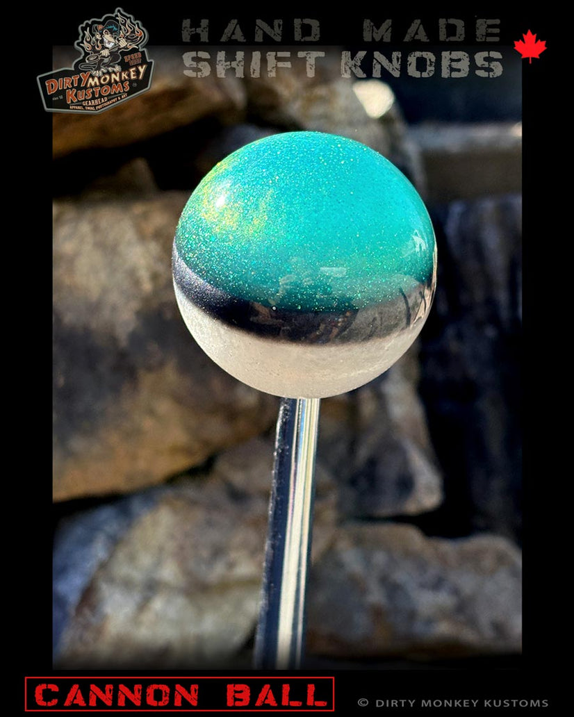 Cannon Ball -Blue Hot Rod Metal Flake Shifter Knob - 06