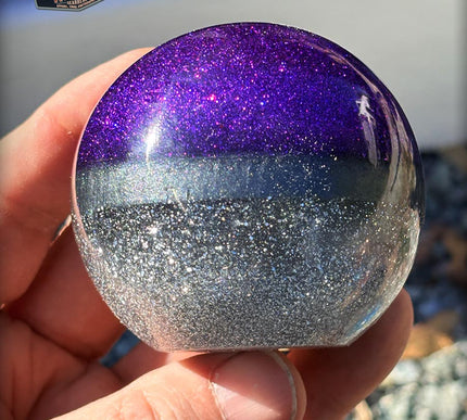 Cannon Ball - Purple Hot Rod Metal Flake Shifter Knob - 07