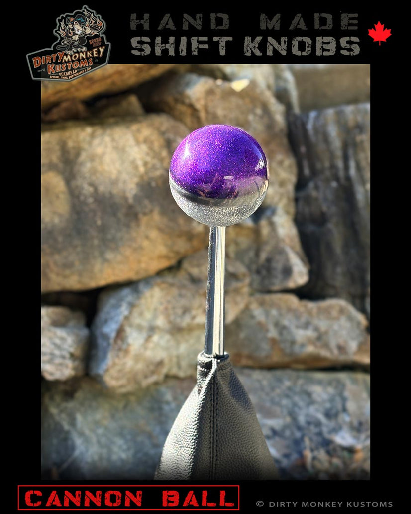 Cannon Ball - Purple Hot Rod Metal Flake Shifter Knob - 07