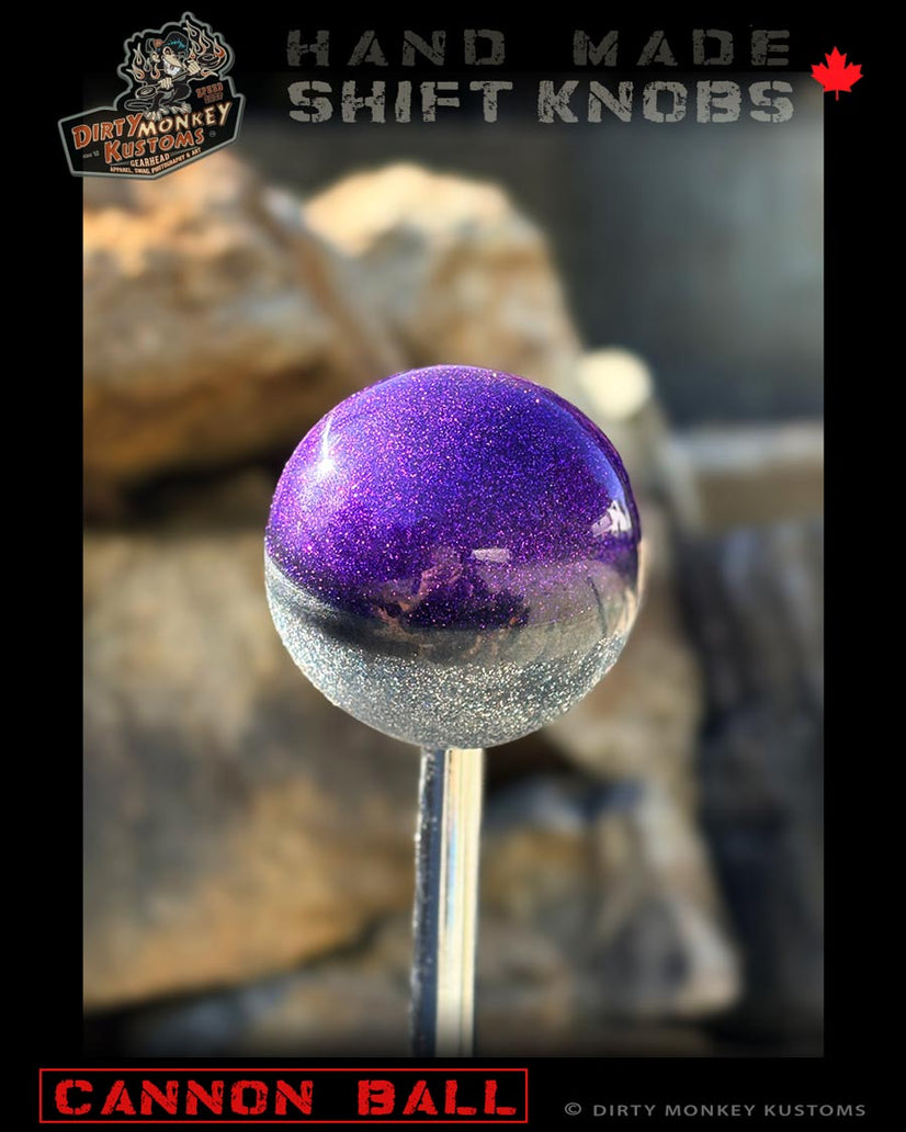 Cannon Ball - Purple Hot Rod Metal Flake Shifter Knob - 07