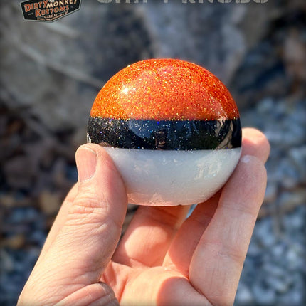 Cannon Ball - Orange Hot Rod Metal Flake Shifter Knob - 08