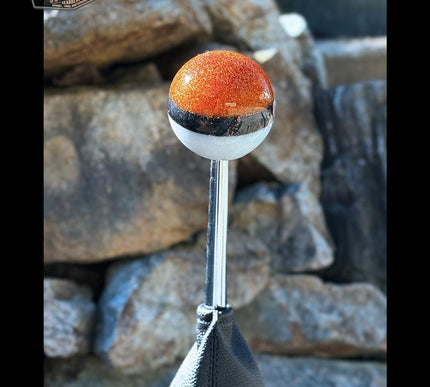 Cannon Ball - Orange Hot Rod Metal Flake Shifter Knob - 08