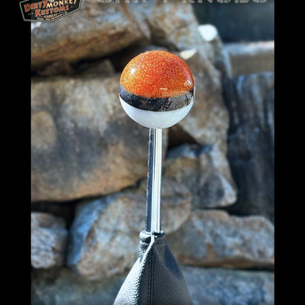 Cannon Ball - Orange Hot Rod Metal Flake Shifter Knob - 08