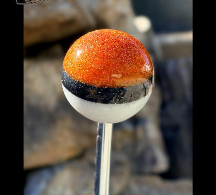 Cannon Ball - Orange Hot Rod Metal Flake Shifter Knob - 08