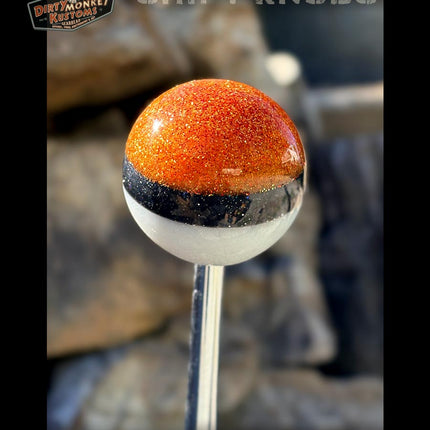 Cannon Ball - Orange Hot Rod Metal Flake Shifter Knob - 08