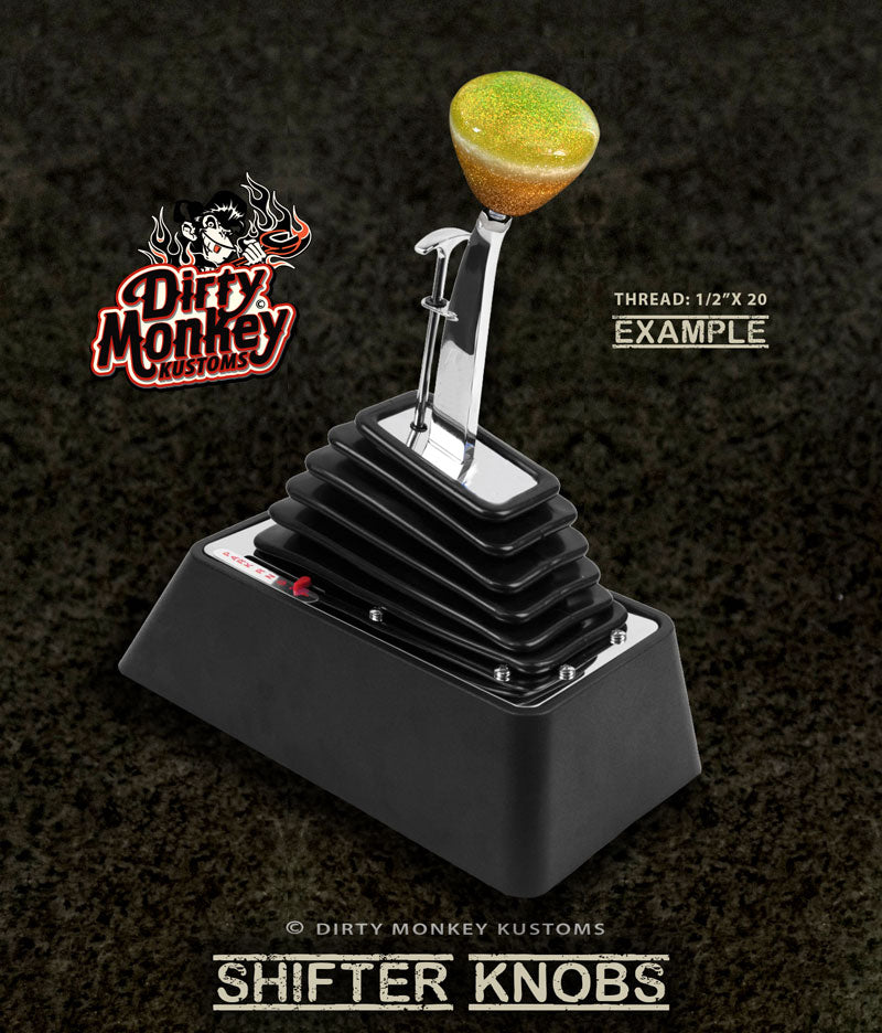 '8 Sided Problem' - Lime Green Rat Rod Metal Flake Shifter Knob - 7