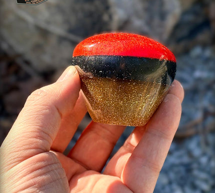 8 Sided Problem -Red Hot Rod Metal Flake Shifter Knob - 01