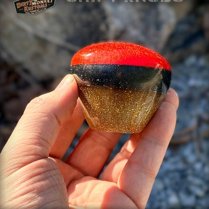 8 Sided Problem -Red Hot Rod Metal Flake Shifter Knob - 01