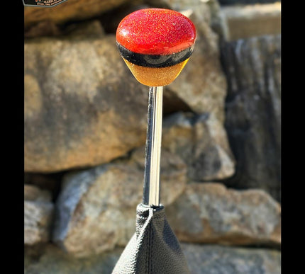 8 Sided Problem -Red Hot Rod Metal Flake Shifter Knob - 01