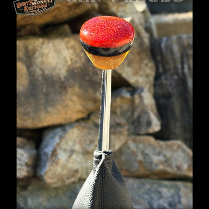 8 Sided Problem -Red Hot Rod Metal Flake Shifter Knob - 01