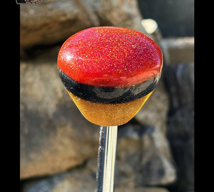 8 Sided Problem -Red Hot Rod Metal Flake Shifter Knob - 01