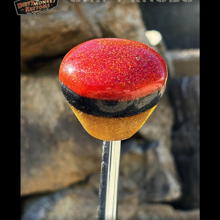 8 Sided Problem -Red Hot Rod Metal Flake Shifter Knob - 01