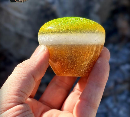 8 Sided Problem - Lime Green Metal Flake Shifter Knob - 02