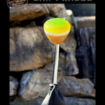 8 Sided Problem - Lime Green Metal Flake Shifter Knob - 02