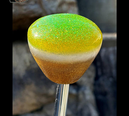 8 Sided Problem - Lime Green Metal Flake Shifter Knob - 02