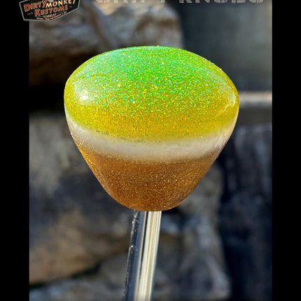 8 Sided Problem - Lime Green Metal Flake Shifter Knob - 02